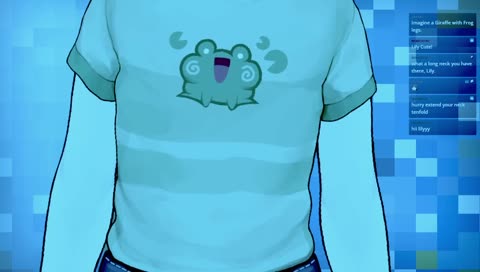 lily kisses you like a giraffe and shows you a (green) lemon